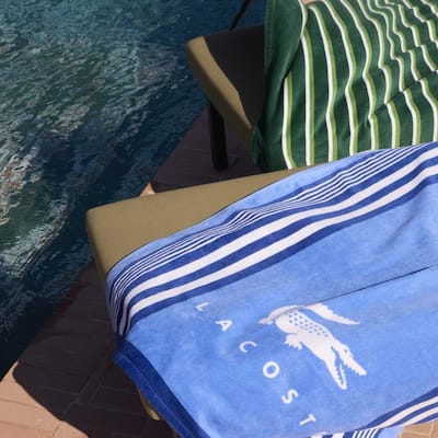 Lacoste Home Oversized 36"W x 72"L 100% Luxury Cotton Beach Towel - 36" x 72"