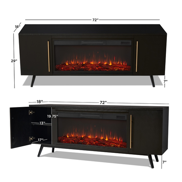 テレビ FIRE Real Flame Fresno 72 in. Media Console Electric Fireplace TV Stand