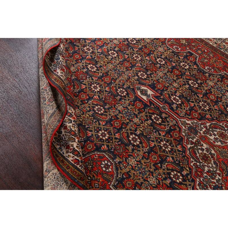 Pre-1900 Antique Malayer Persian Wool Runner Rug Hand-knotted Carpet - 6'10" x 16'9"