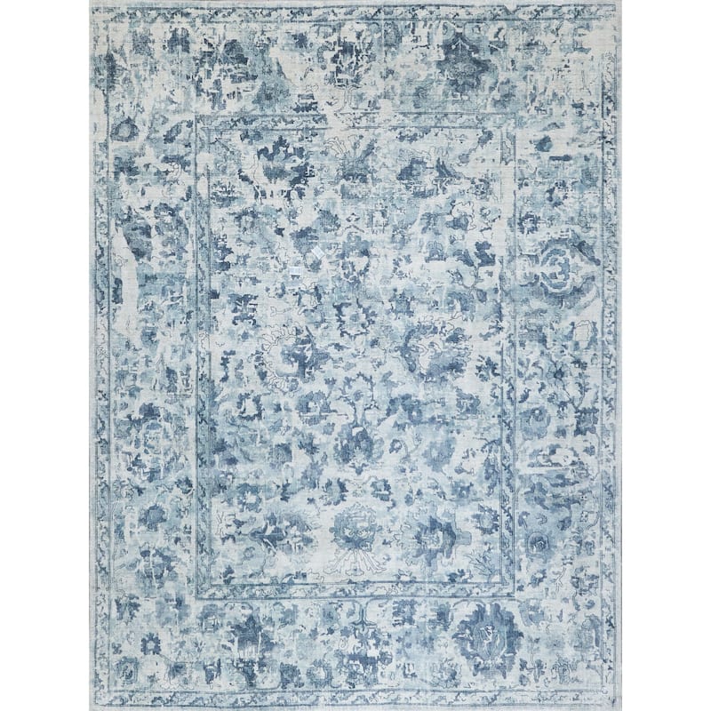 EXQUISITE RUGS Dorchester Hand-loomed Wool/Bamboo Silk Navy/Blue Area Rug.