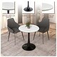 preview thumbnail 4 of 31, Bristol 27" Round Dining Table for 4 with Solid Wood Tabletop in Sleek Black Pedestal Base for Kitchen & Dining Room - 27.56"