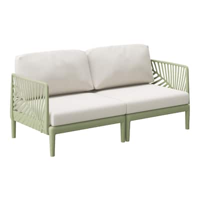 Frond and Form Outdoor Patio Love Seat with Cushions