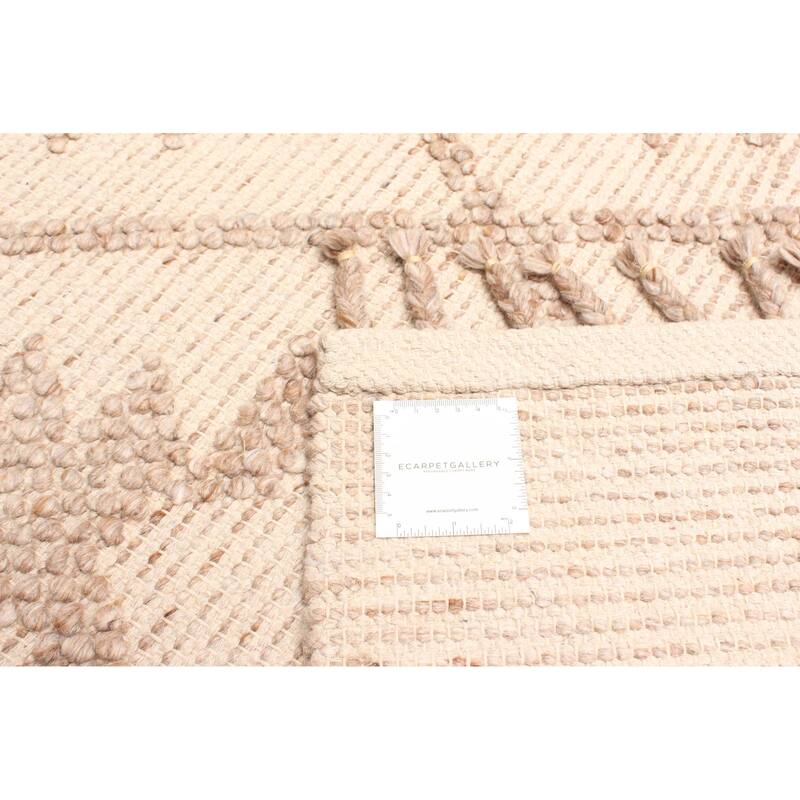 ECARPETGALLERY Braid weave Sienna Beige Wool Rug - 5'2 x 7'4