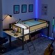 preview thumbnail 21 of 28, Kids and Baby Twin Size Metal Loft Bed with Desk,LED Lights,Storage Shelves