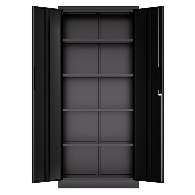 72"H Metal Garage Storage Cabinet, Locking Cabinet with Doors and 4 Shelves, Tall Cabinets Lockable File Cabinet for Home Office