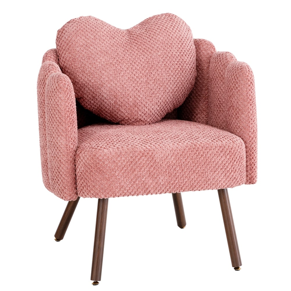 Blossom Accent Chair with Heart-Shaped Pillow