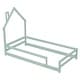 preview thumbnail 8 of 7, Twin Size Montessori Floor Bed with Fences, Modern Twin Kids Bed with House-shaped Headboard, Wood Twin Bed Frame for Girls,Boys