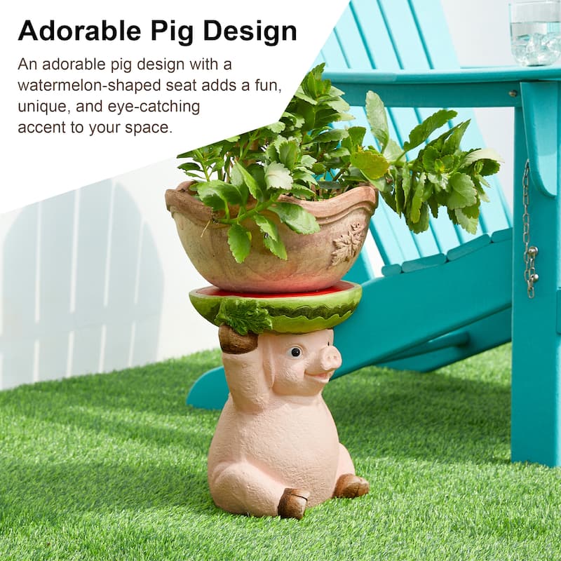 Glitzhome 12.5"H Decorative Garden Stool or Planter Stand