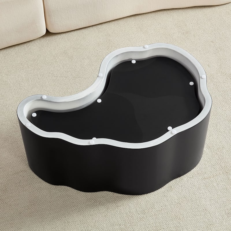 Irregular Coffee Tables Set of 2, Modern Unique Shape Accent Tables