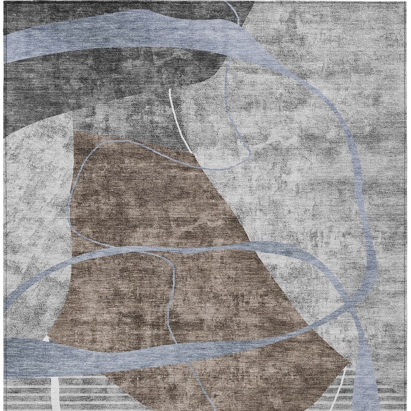 HomeRoots Abstract Transitional Rectangle Outdoor Rug