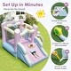 preview thumbnail 7 of 9, Costway Macron Pastel Bounce House with Slide Basketball Hoop Boxing