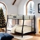 preview thumbnail 2 of 5, Stylish Full XL over Queen Bunk Bed with Sturdy Metal Frame, Slat System, Full-Length Guardrail, and Double Ladder, Black