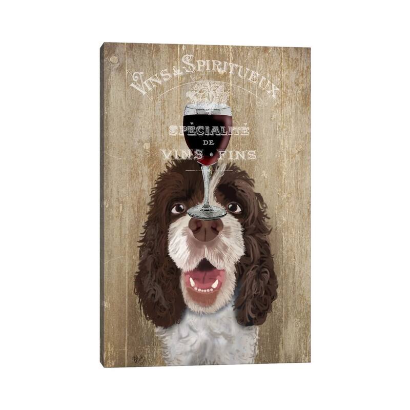 iCanvas "Dog Au Vin, Springer Spaniel" by Fab Funky Canvas Print