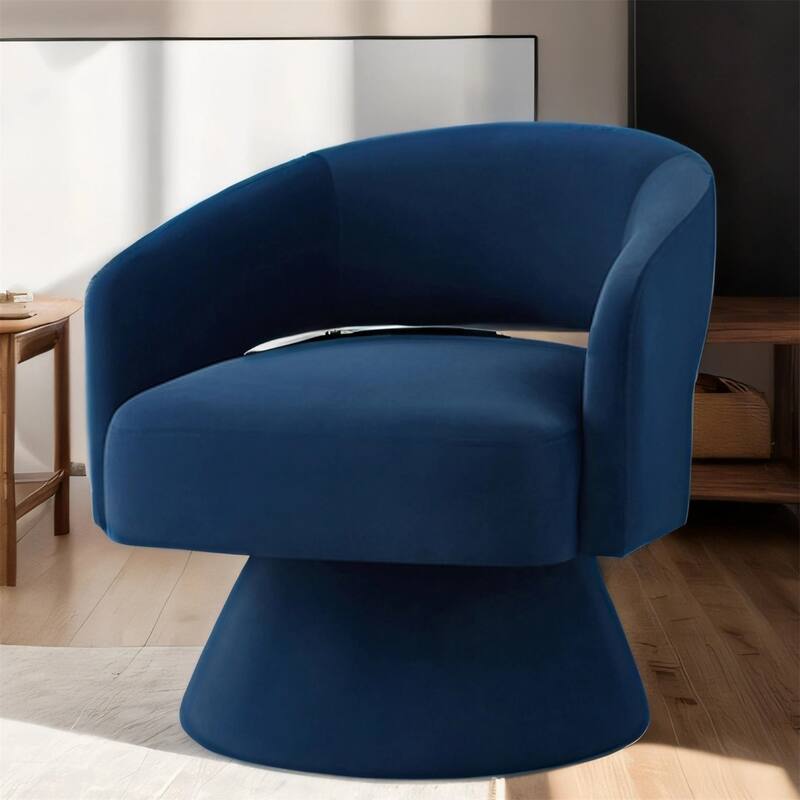 Swivel Barrel Chair, Upholstered Velvet Round Accent Chairs,360 Degree