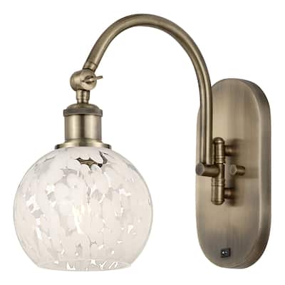 Innovations Lighting 518-1W-12-6-White Mouchette-Indoor Wall Sconce