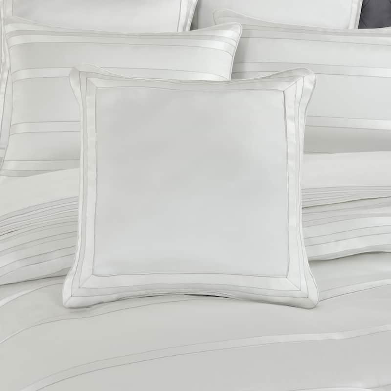 J. Queen New York Calvari 20" Square Decorative Throw Pillow - Accent - Polyester - Platinum