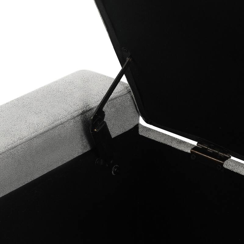 Adeco Rectangle Storage Ottoman Bench for Living Room, Bedroom