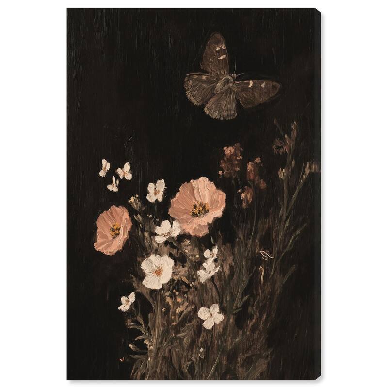 Poppy and Moth I Canvas by Art Remedy, Gallery Wrapped - 10" x 15"
