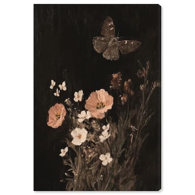 Poppy and Moth I Canvas by Art Remedy, Gallery Wrapped