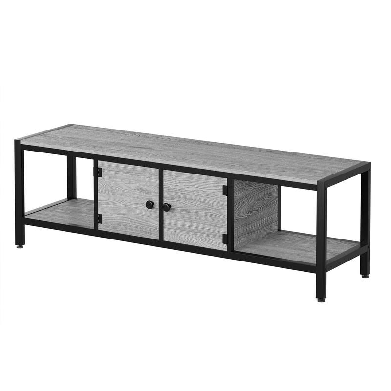 58 Inch TV Stand with Storage,TV Entertainment Center Up to 75 Inch TV,Wooden TV Stand for Living Room, Bedroom,Brown