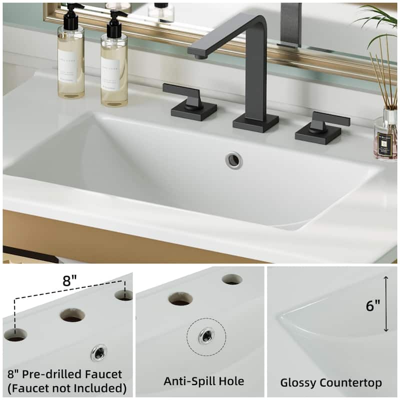 Freestanding Bathroom Vanity with Ceramic Sink
