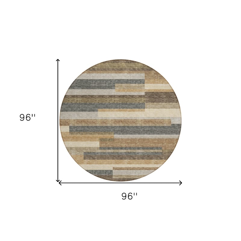 HomeRoots Striped Transitional Rectangle Outdoor Rug