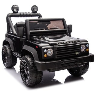24V Land Rover Defender Ride On Car for Kids with Four-Wheel Suspension, LED Lights, and Parent Remote Control