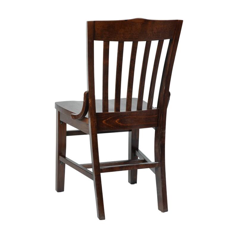School House Back Wooden Restaurant Dining Chair - 18.5"W x 21.5"D x 35"H