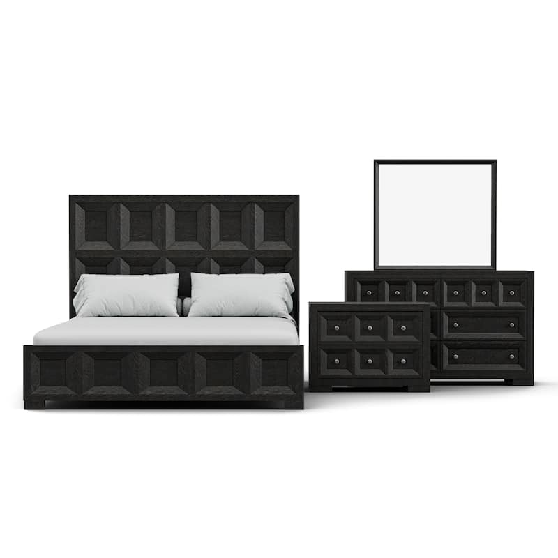 Furniture of America Durem Modern Classic 4-Piece Wood Panel Bedroom Set