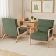 preview thumbnail 75 of 141, 25" W Mid Century Upholstered Wood Accent Chair with Pillow set of 2