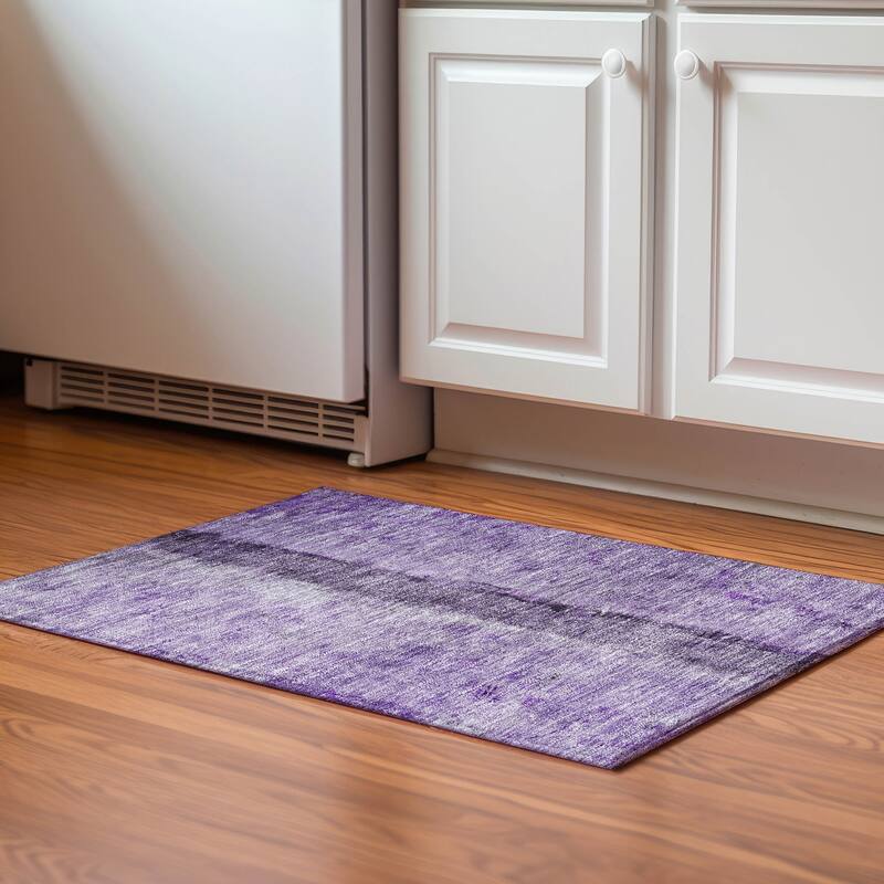 Premium Washable Super Soft Modern Arianna Mayfield Rug - Purple - 1' 8" x 2' 6" - Rectangle