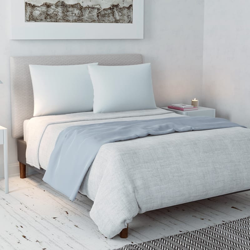 DreamLab Personal Comfort, Super Firm Support Sleep Pillows for Side Sleepers, Set of 2 - White Greek Key - Extra Firm - King - Set of 2