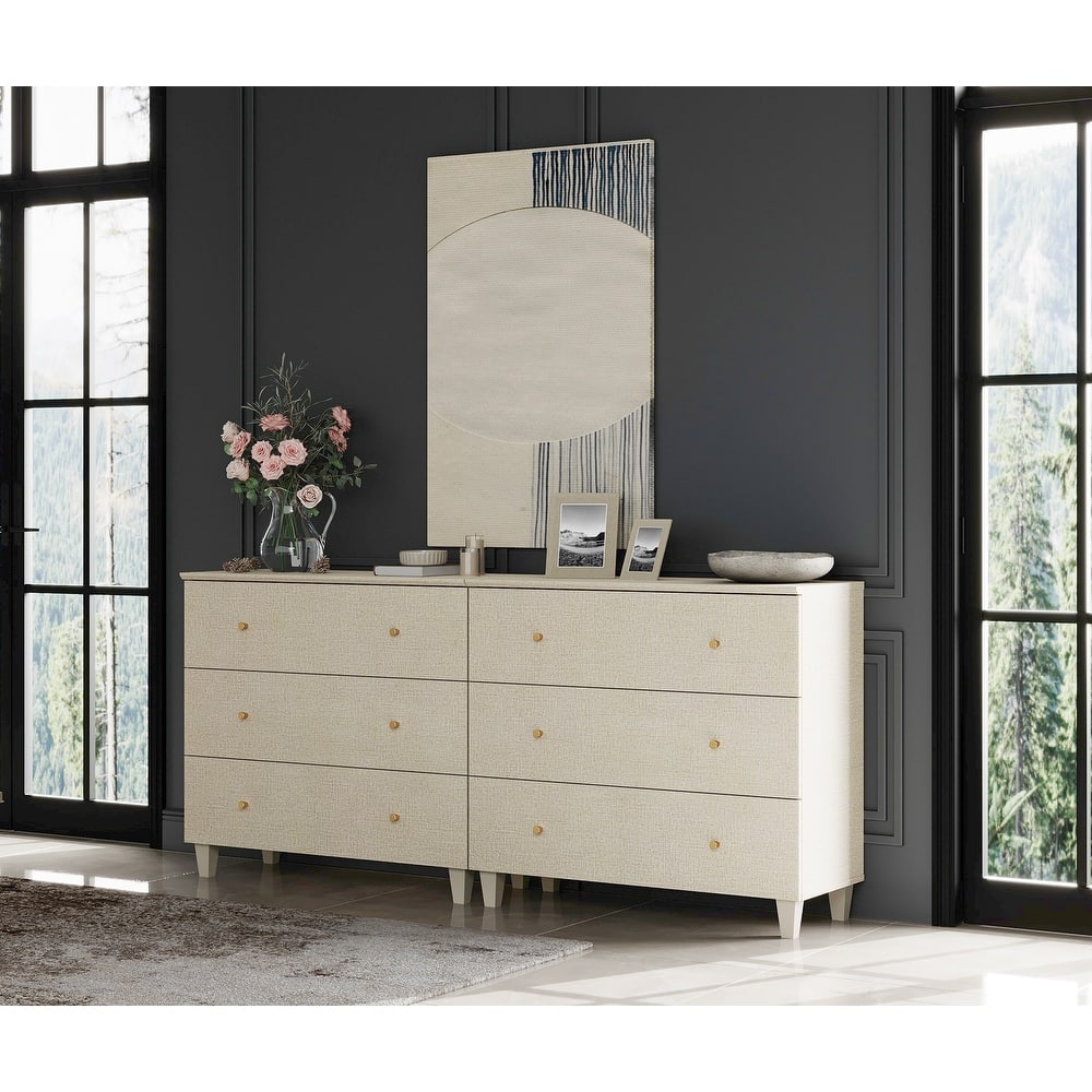 WAMPAT Dresser with 3 Drawers, 35.4" Wide Chest of Drawer for Bedroom