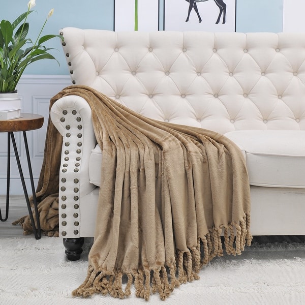 slide 2 of 20, Rope Braided Flannel Fleece Throw 50" x 60' - Amphora