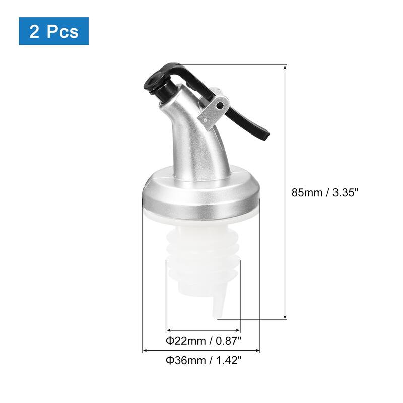 Olive Oil Spouts for Olive Oil, Vinegar, Wine Bottles - Silver White - 2Pcs