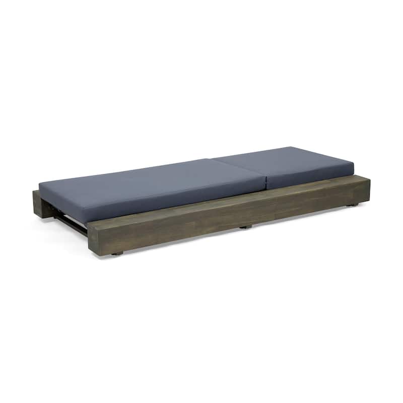 Christopher Knight Home - Elowen Patio Acacia Chaise Lounge With Cushion
