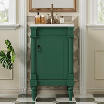 18-Inch Vanity With Sink,Storage Cabinet With Door,Freestanding Cabinet,Single Sink Cabinet With Adjustable Shelf