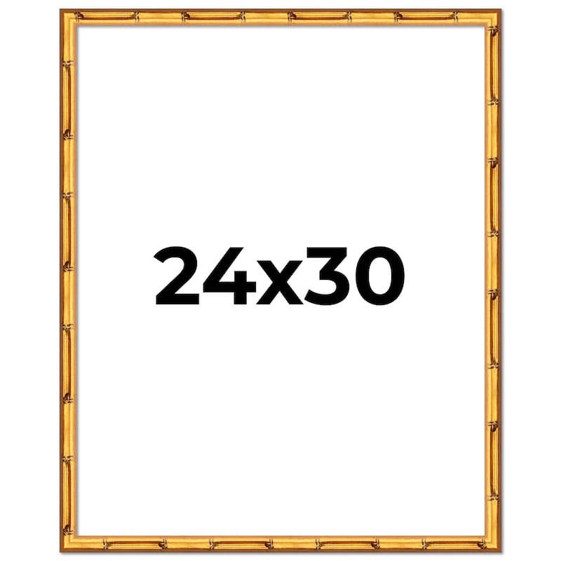 24x30 Frame Gold Bamboo Picture Frame - Complete Modern Photo Frame