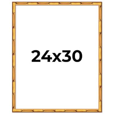 24x30 Frame Gold Bamboo Picture Frame - Complete Modern Photo Frame