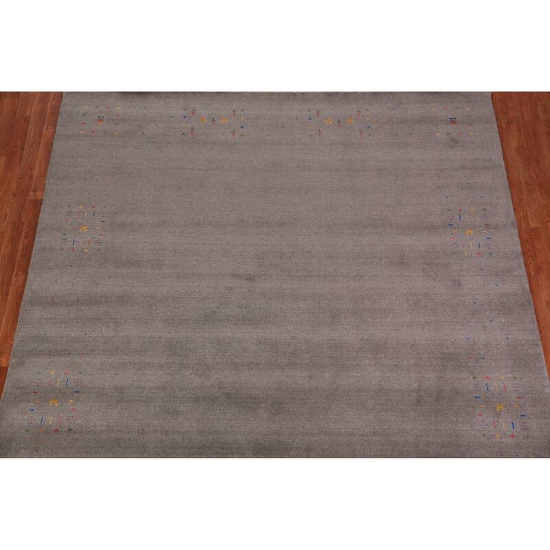 Tribal Gabbeh Indian Area Rug Handmade Oriental Wool Carpet - 8'2" x 9'10"