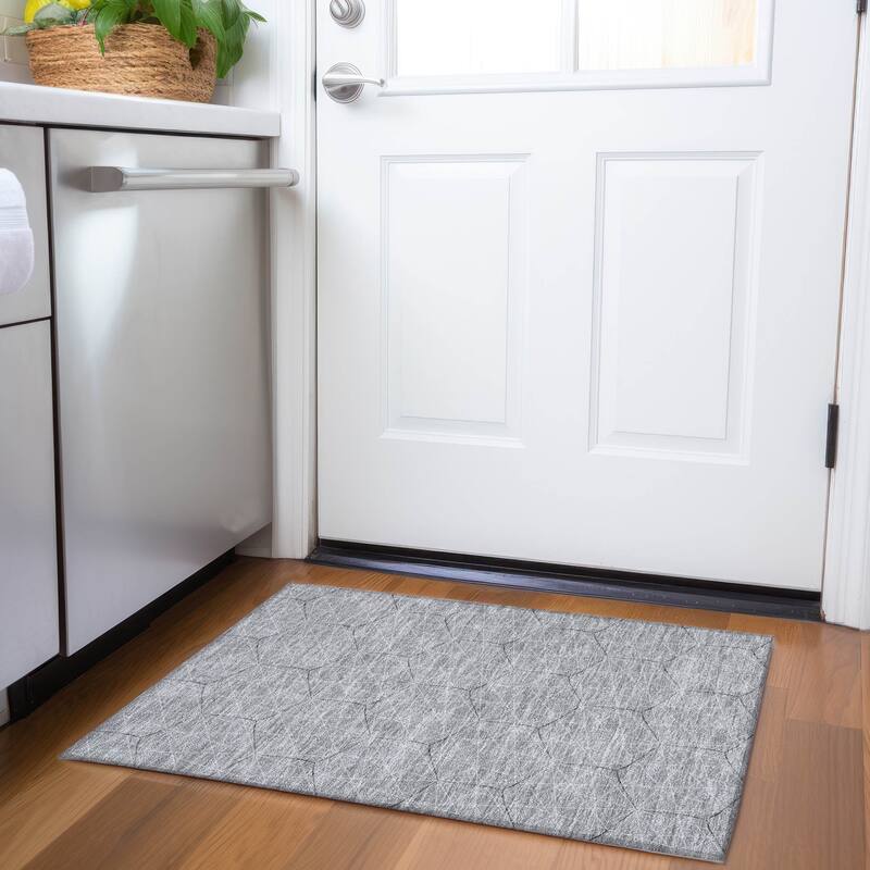 Premium Washable Super Soft Modern Contemporary Mayfield Rug - Gray - 1'8" x 2'6"
