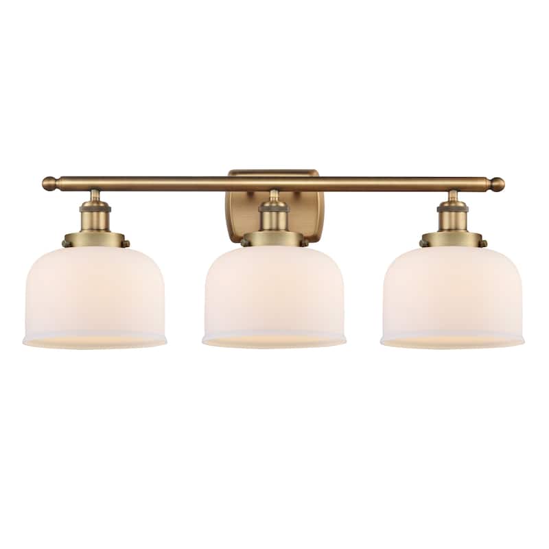 Innovations Lighting 916-3W-13-28 Bell Vanity Bell 3 Light 28" Wide - Brushed Brass / Matte White