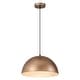 preview thumbnail 7 of 19, 1-Light Modern Industrial Distressed Gold Leaf Bowl Dome Oversized Pendant Light for Kitchen Island
