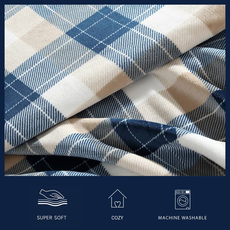 Nautica Printed Plush Fleece Reversible Throw Blanket
