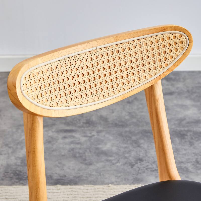 Four stylish and durable solid wood dining chairs with PU cushions