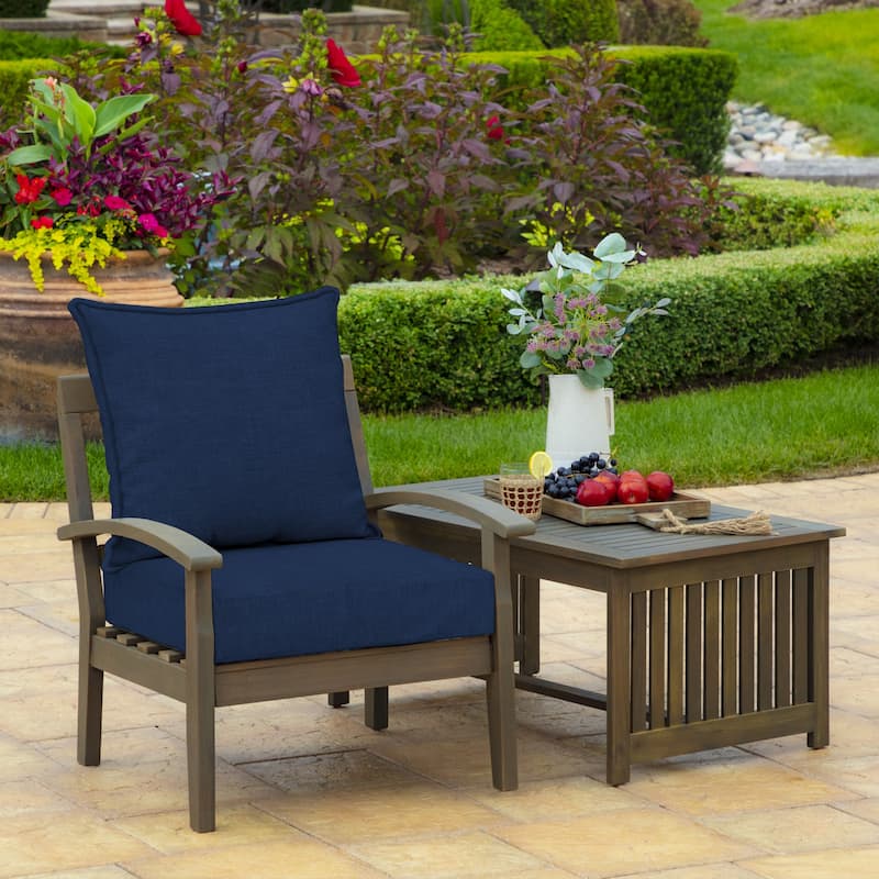 Arden Selections Sapphire Blue Leala Outdoor Deep Seat Cushion Set - 24 W x 24 D in.