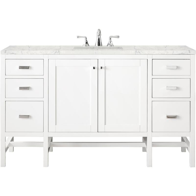 James Martin Vanities Addison 60" Single Basin Hardwood Vanity Set - Glossy White - Glossy