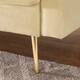Modern Loveseat Square Arms Upholstered Velvet Sofa with Pillows