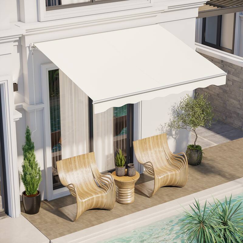 Outsunny 10' x 8' Electric Awning, Retractable Awning, UV Protection Sun Shade Shelter with Remote Controller