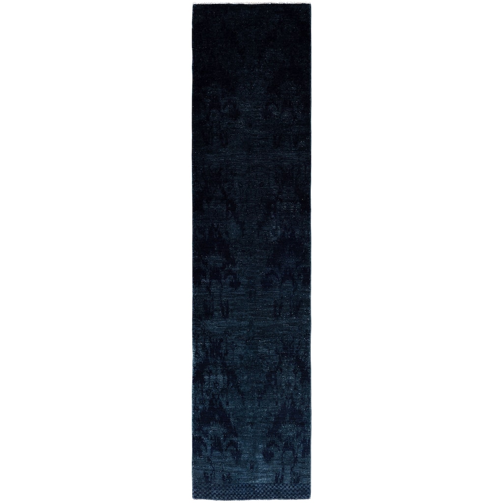 Overdyed One-of-a-Kind Hand-Knotted Area Rug - Black - 2' 5" x 10' 4"